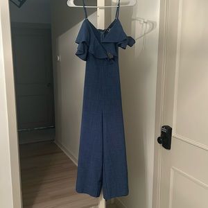 Lulus never worn tag still on Jean color jumpsuit